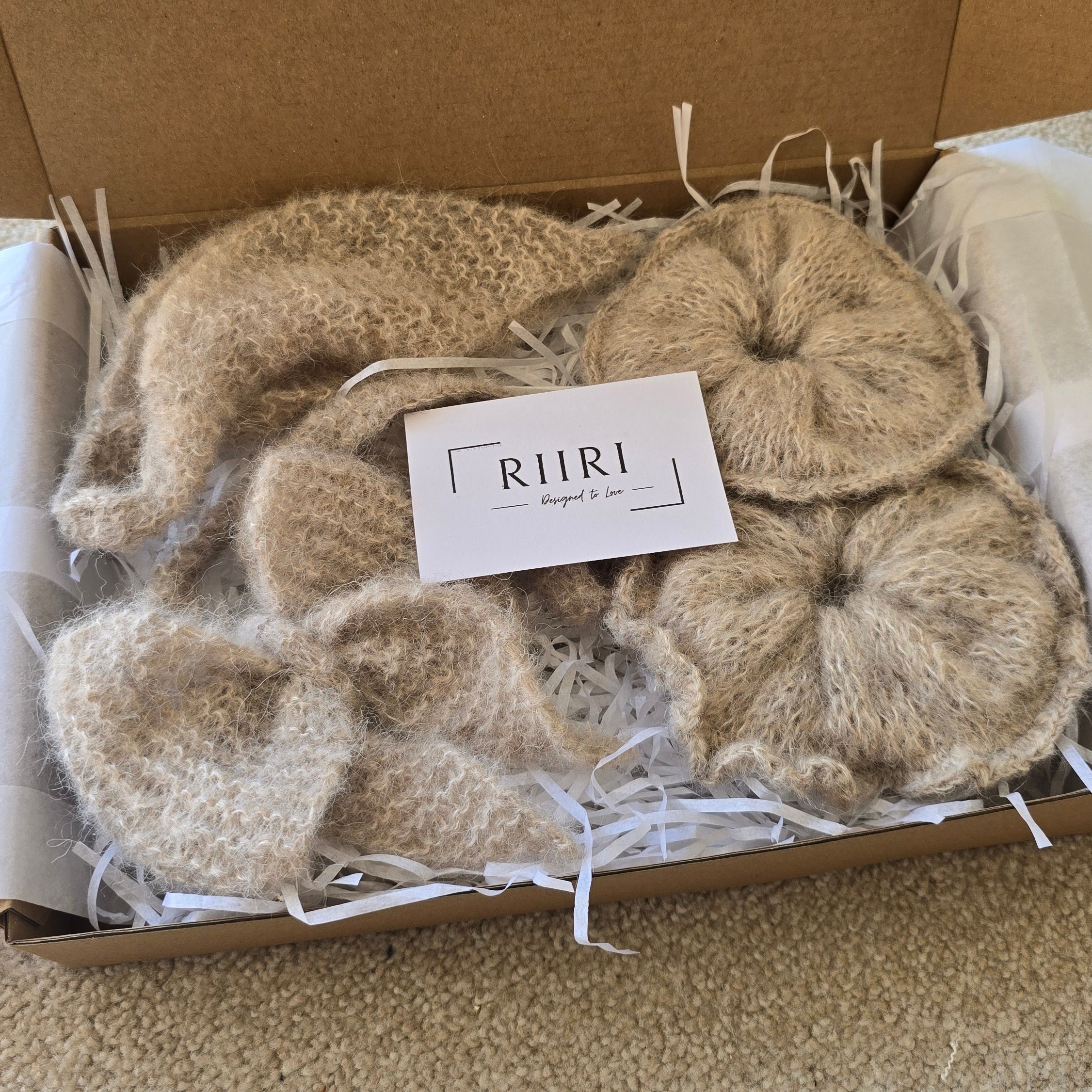 Alpaca Wool & Mulberry Silk Accessory Gift Set — Angel Wing Edition