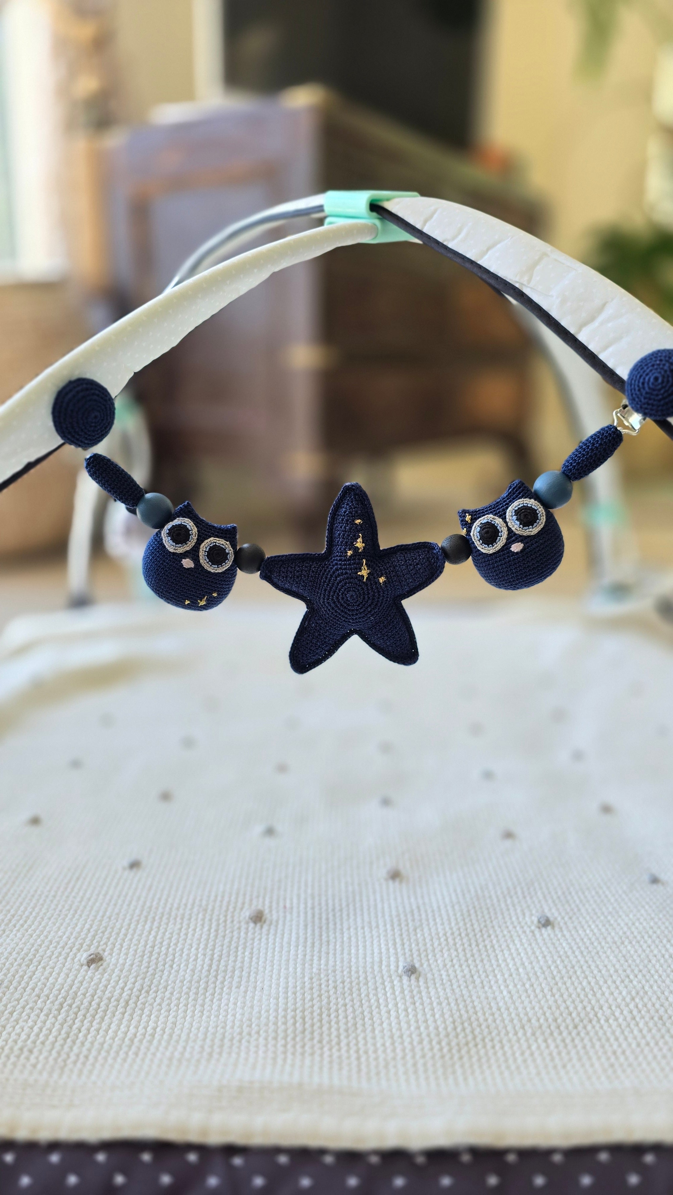 Baby Gift Set 'Magical Night' - Baby Pram Accessory, Dummy Pacifier Clip Owl