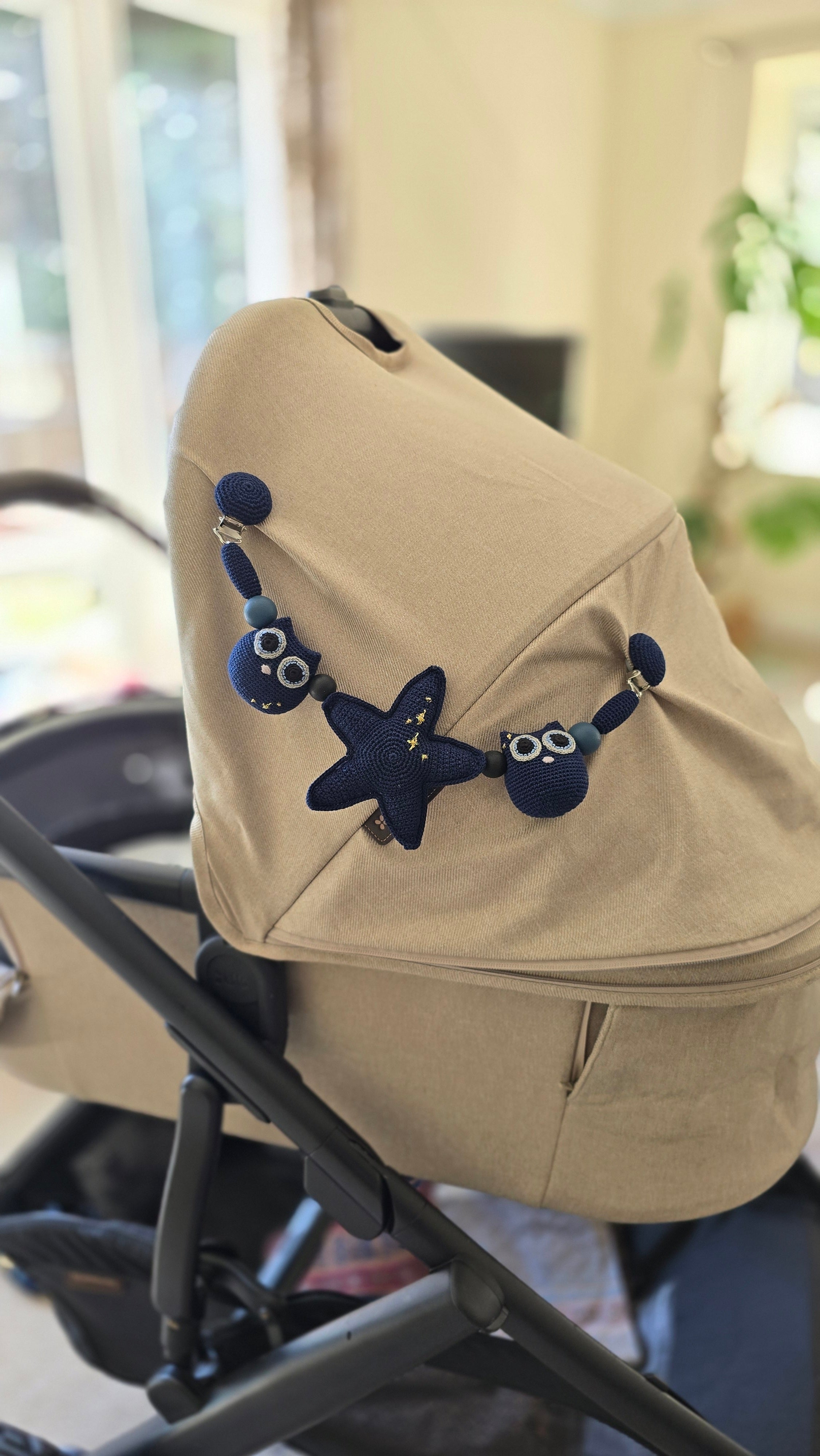 Baby Gift Set 'Magical Night' - Baby Pram Accessory, Dummy Pacifier Clip Owl