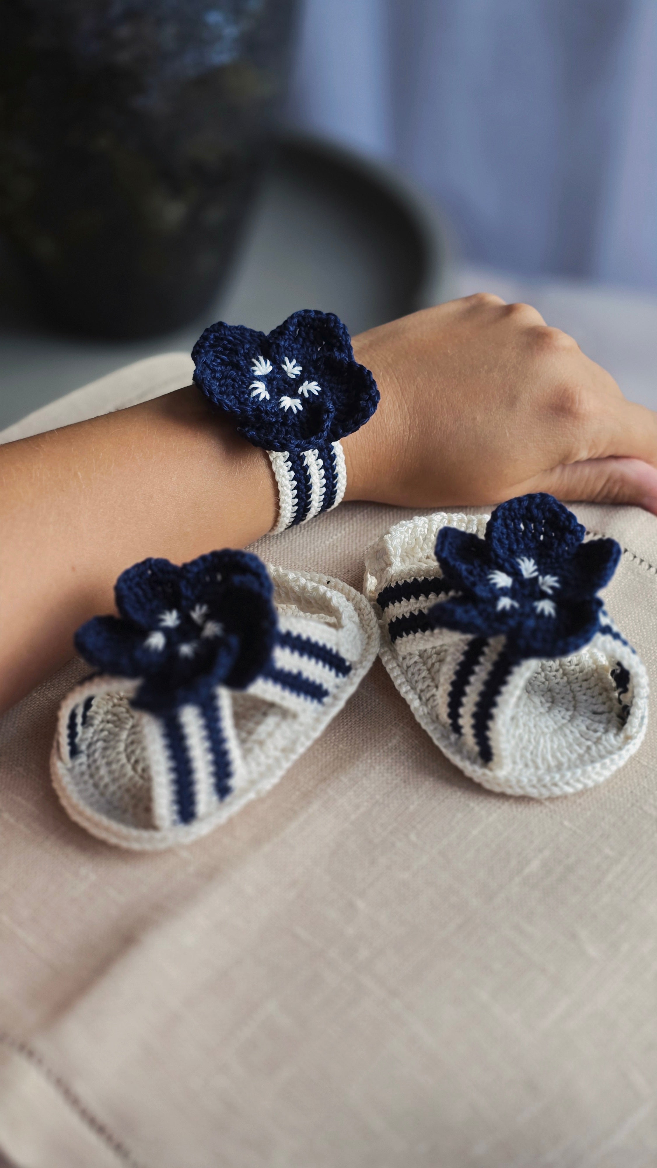 Mini & Me Blossom Set  - Deep Navy Bloom