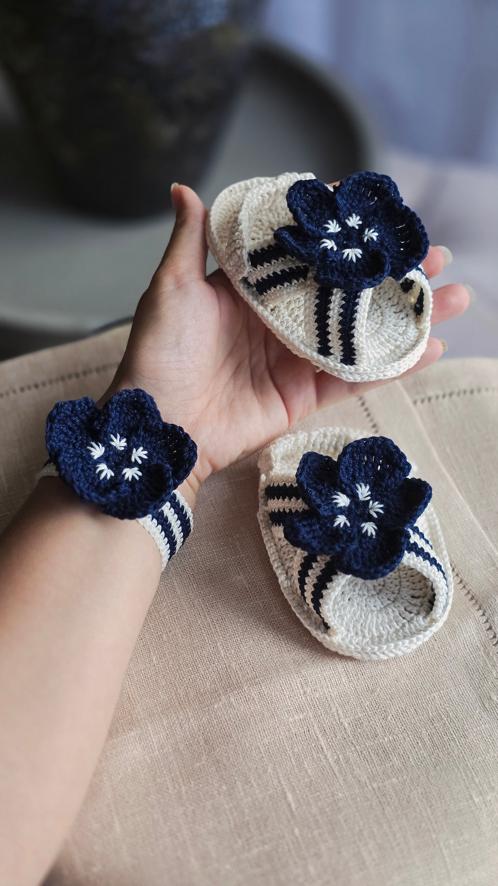 Mini & Me Blossom Set  - Deep Navy Bloom