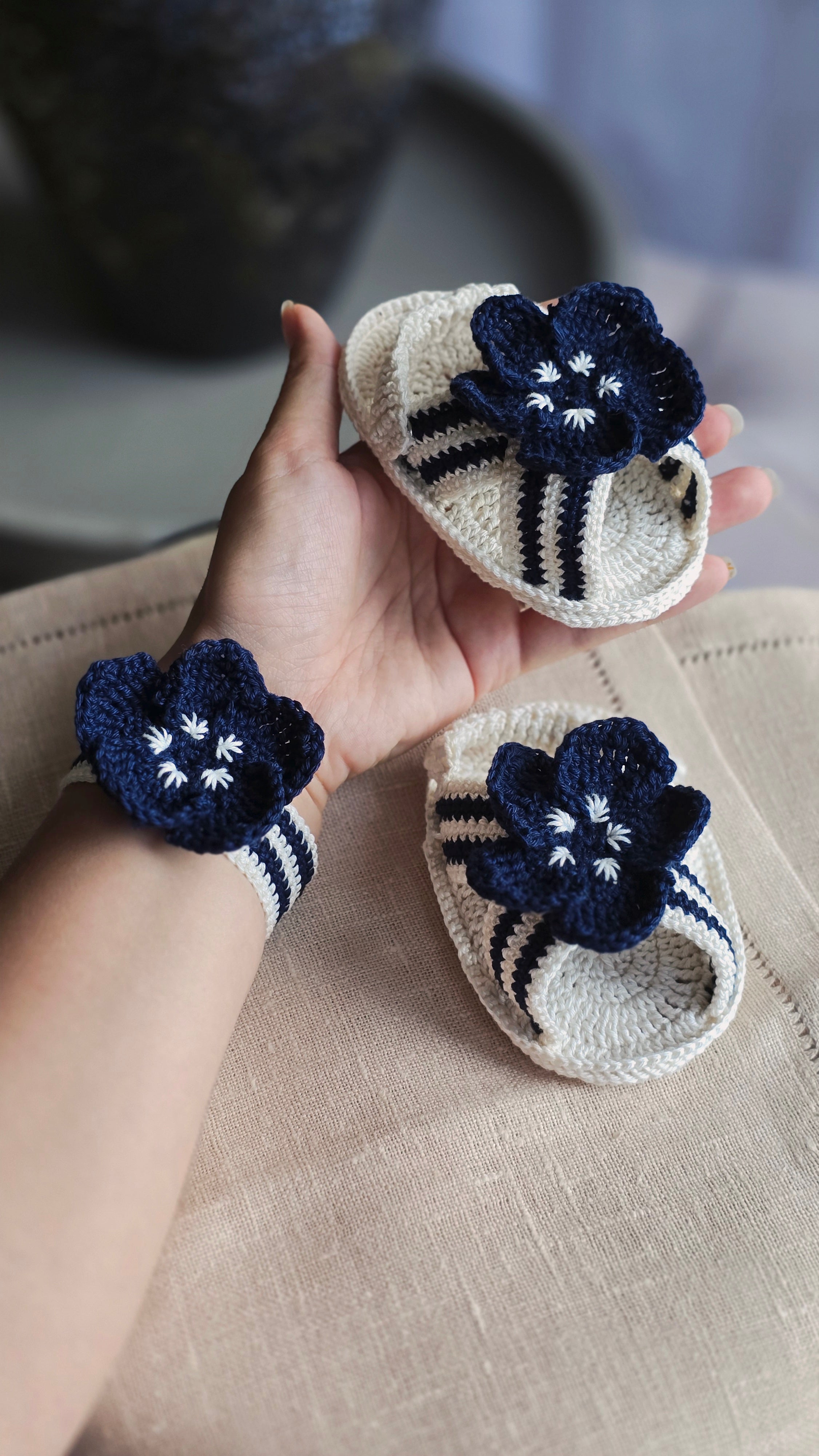Mini & Me Blossom Set  - Deep Navy Bloom
