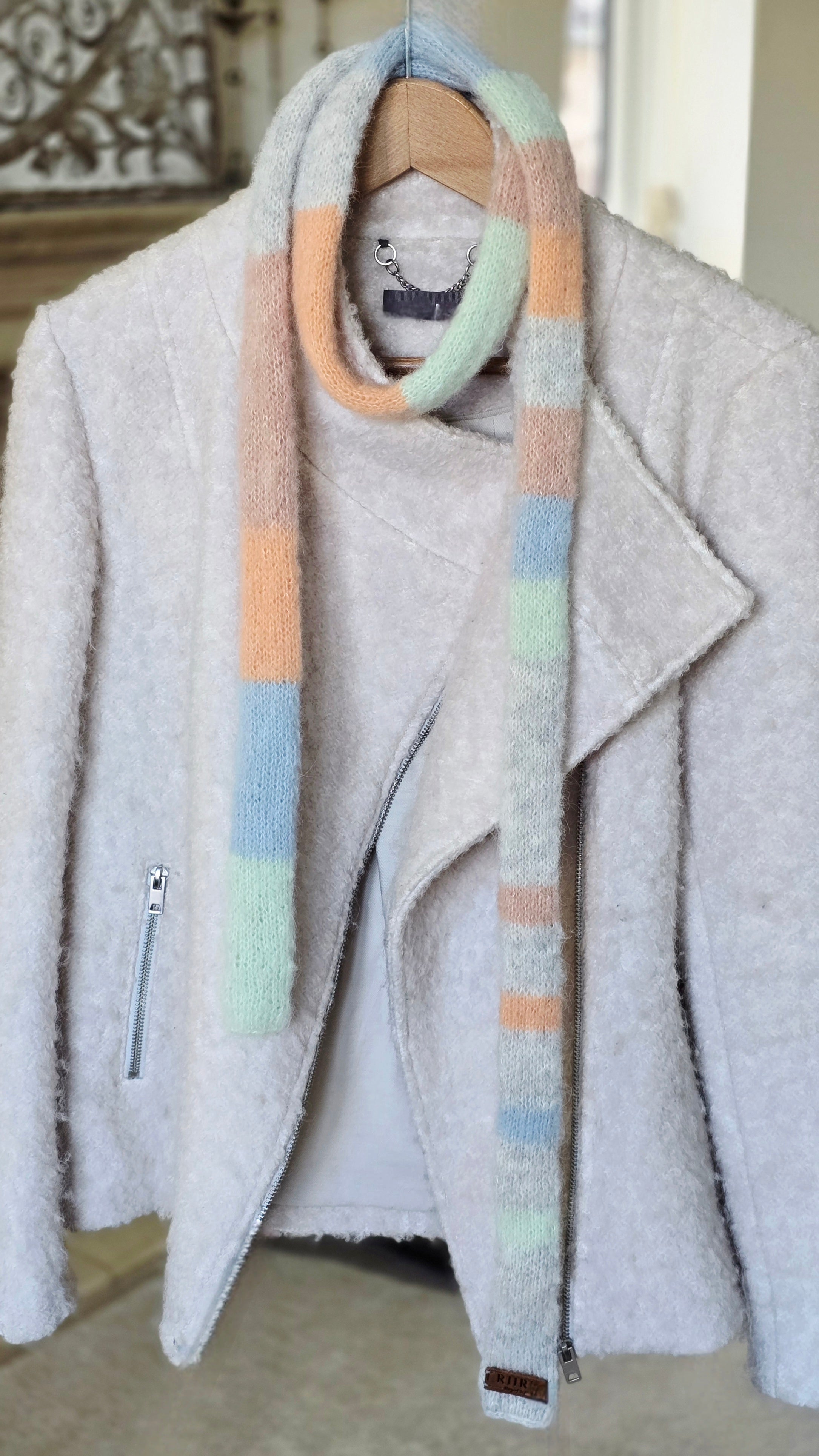 Soft Spring Scarf – Handmade Alpaca & Mulberry Silk Neck Accessory