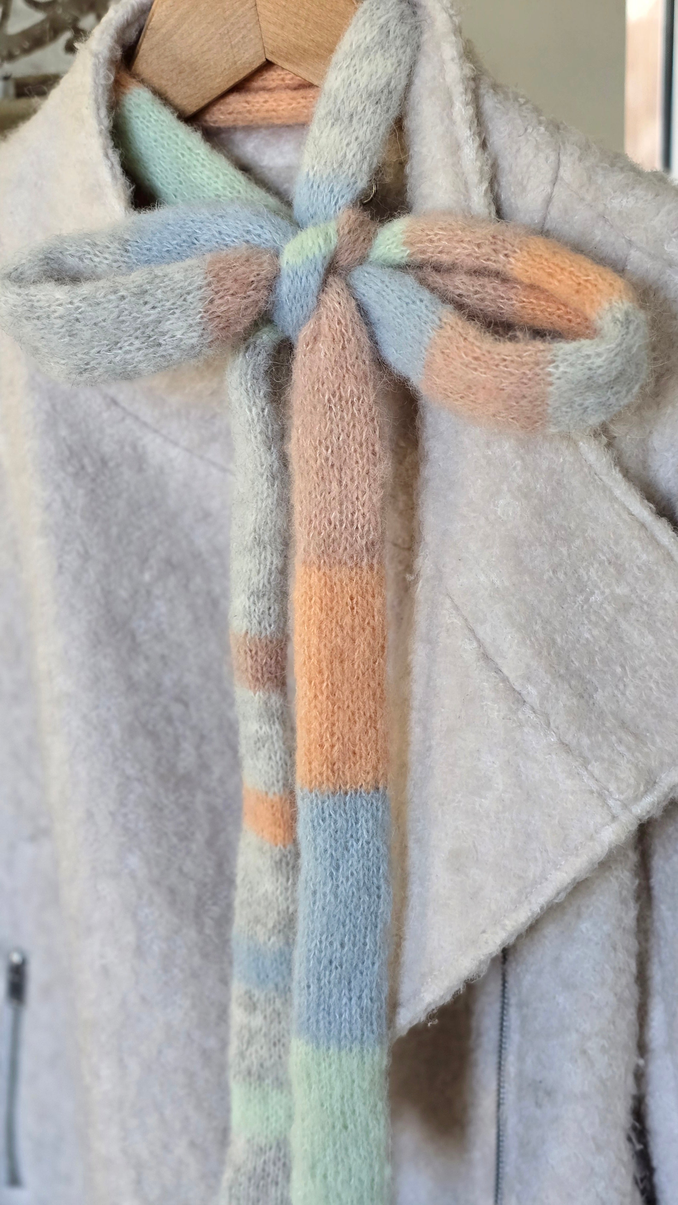 Soft Spring Scarf – Handmade Alpaca & Mulberry Silk Neck Accessory
