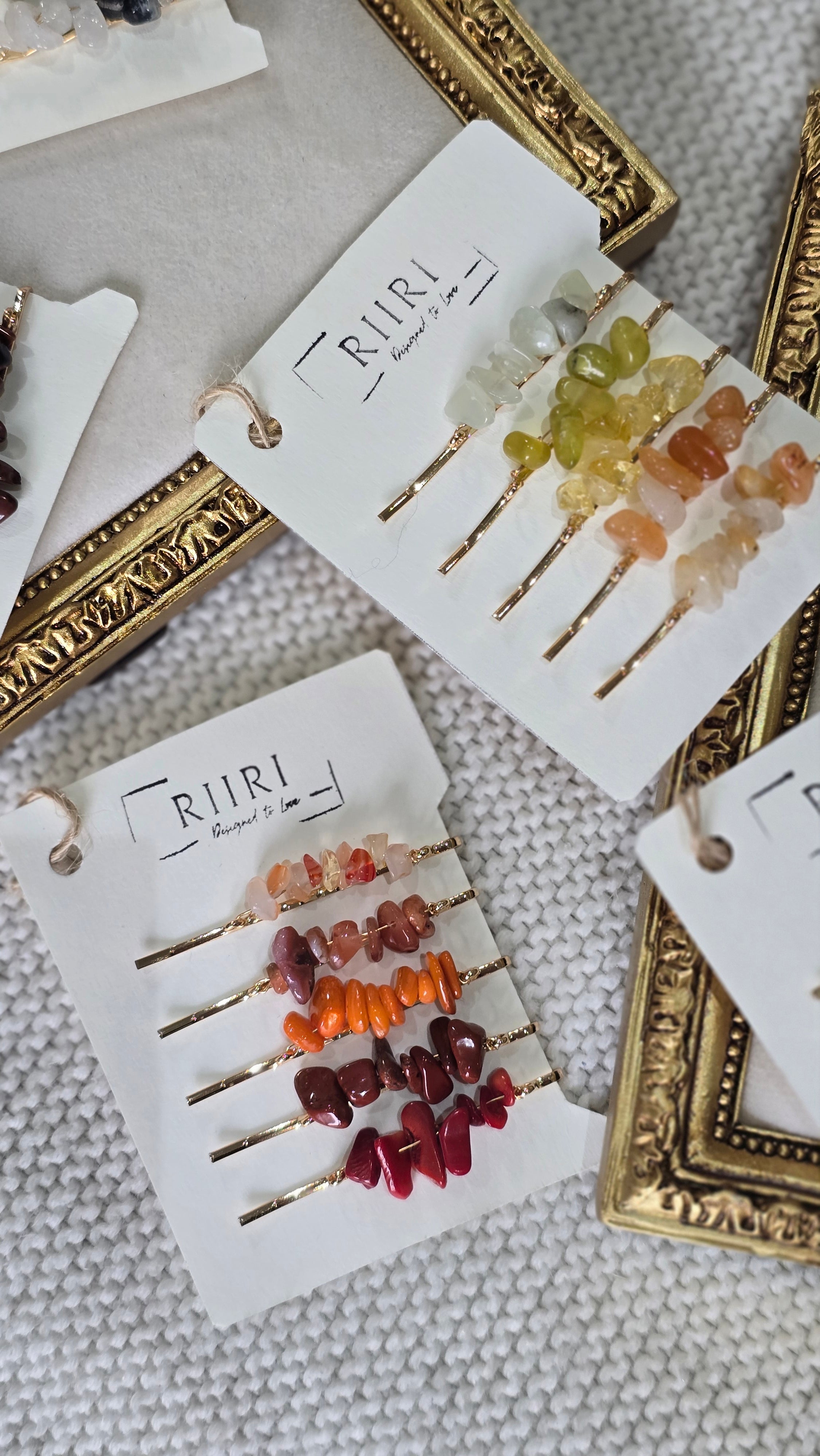 Natural Crystal Hair Clip Set