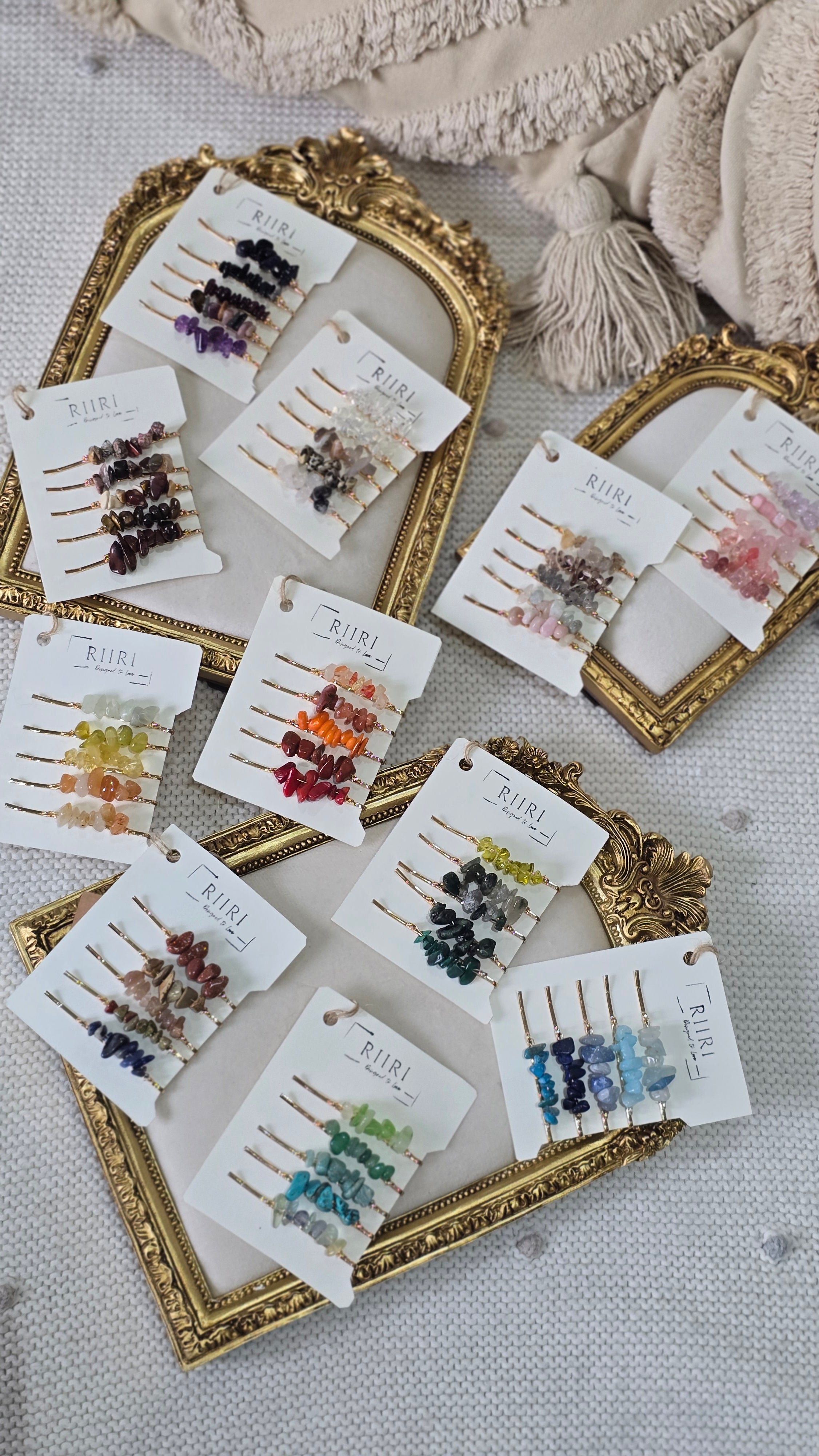 Natural Crystal Hair Clip Set