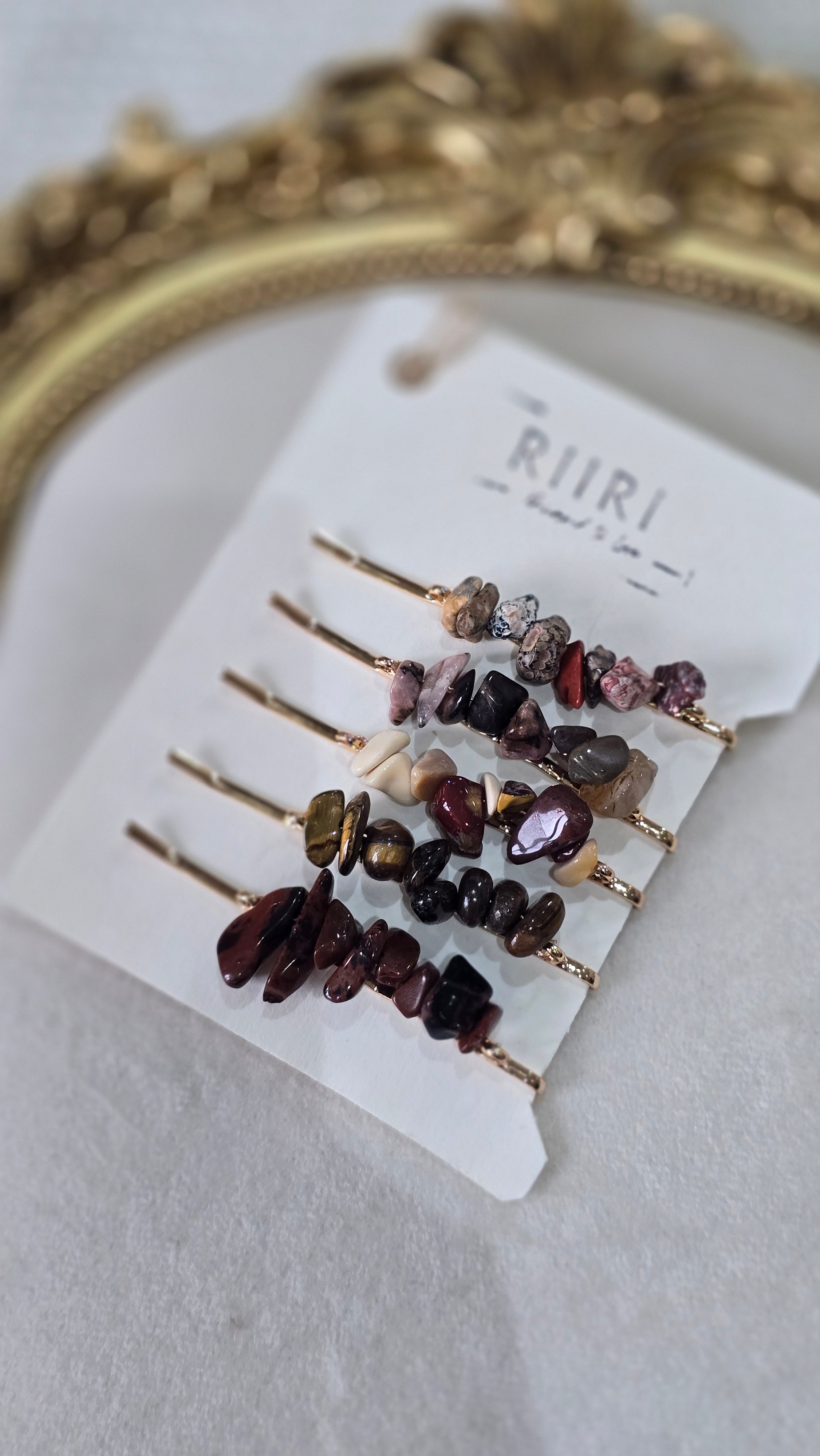 Natural Crystal Hair Clip Set