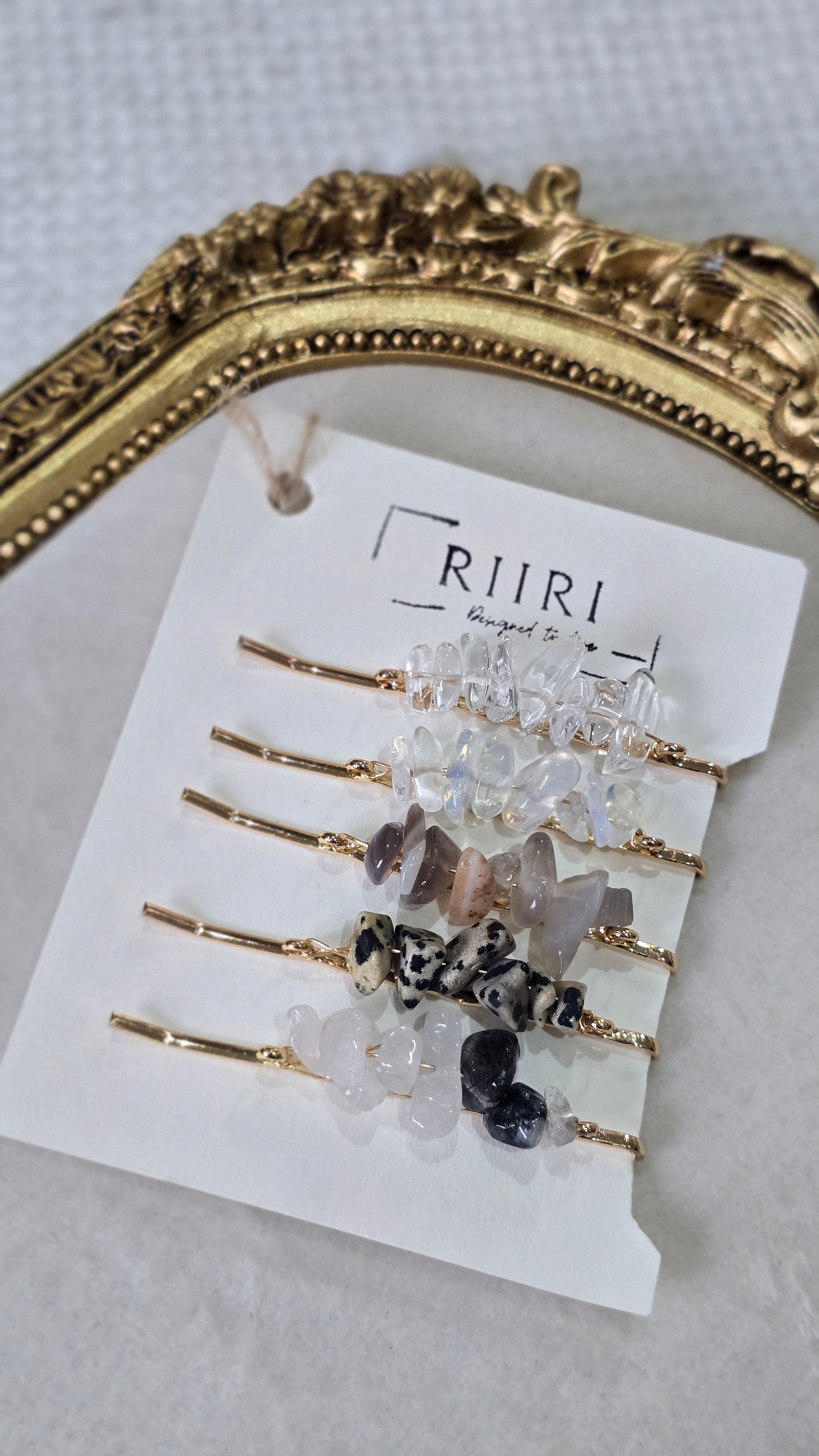 Natural Crystal Hair Clip Set