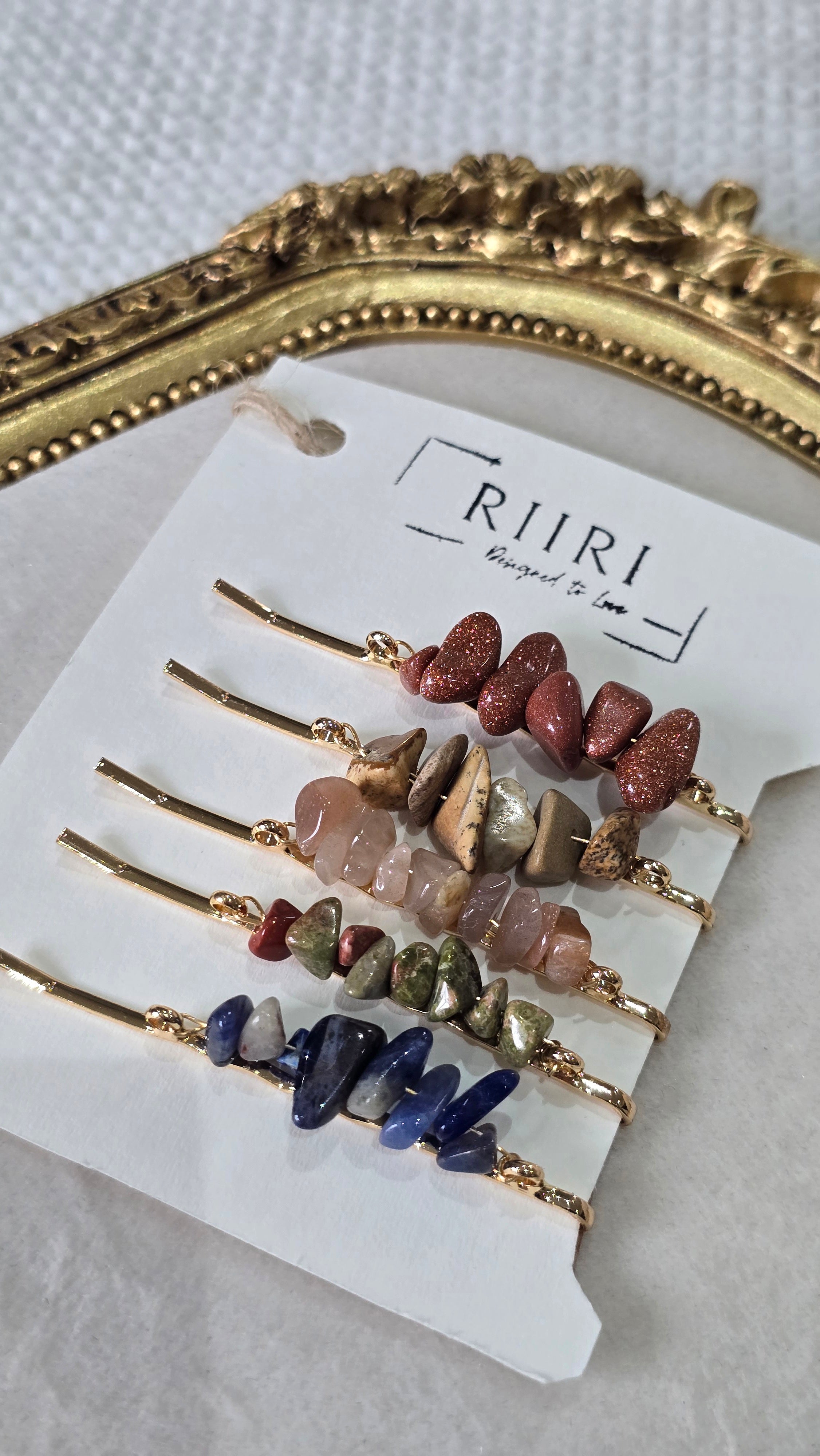 Natural Crystal Hair Clip Set