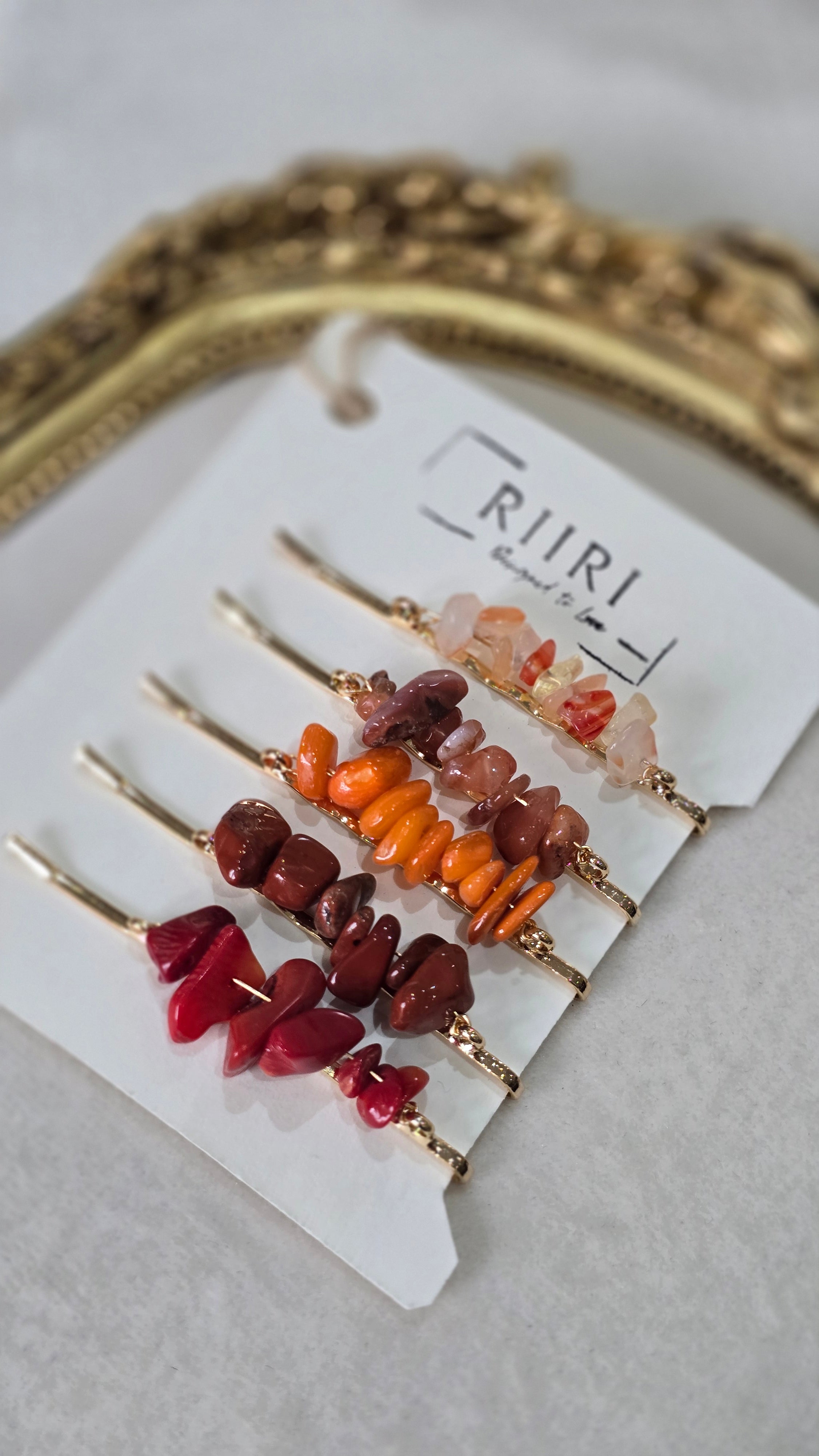 Natural Crystal Hair Clip Set