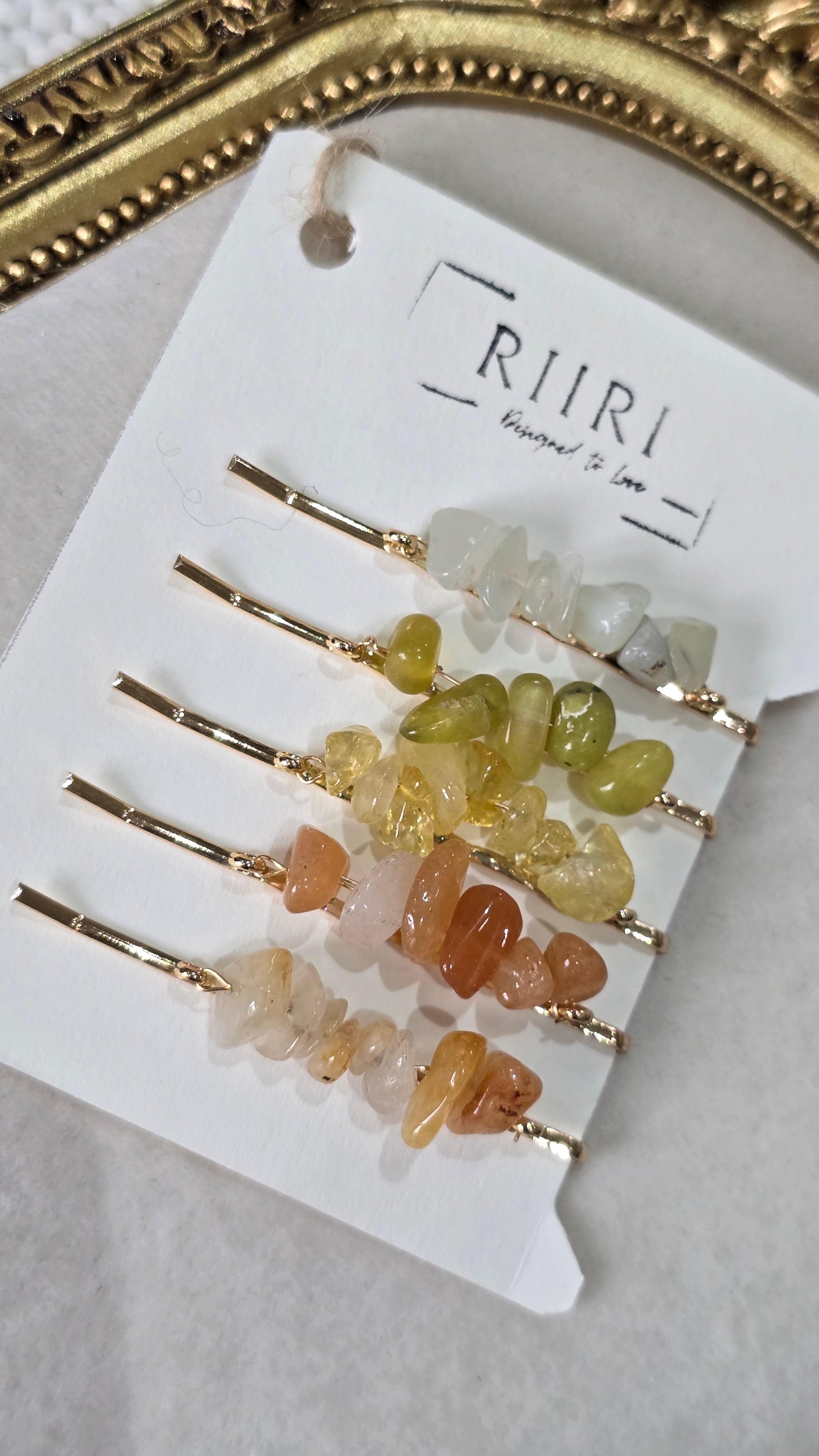 Natural Crystal Hair Clip Set
