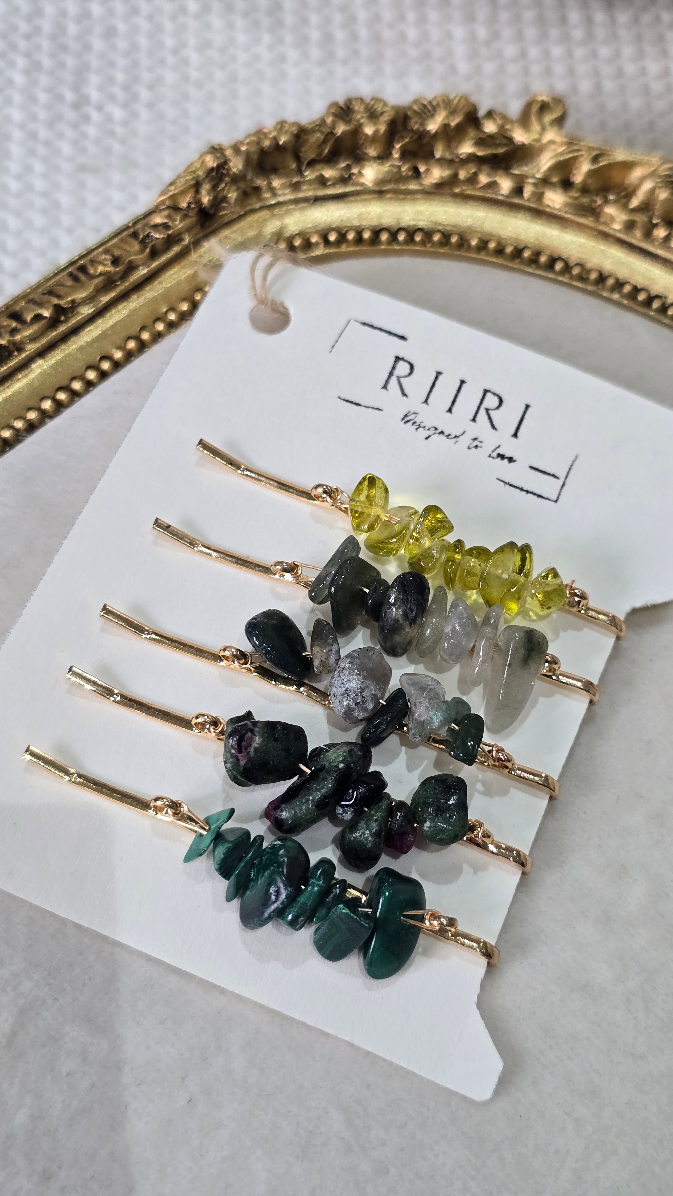 Natural Crystal Hair Clip Set