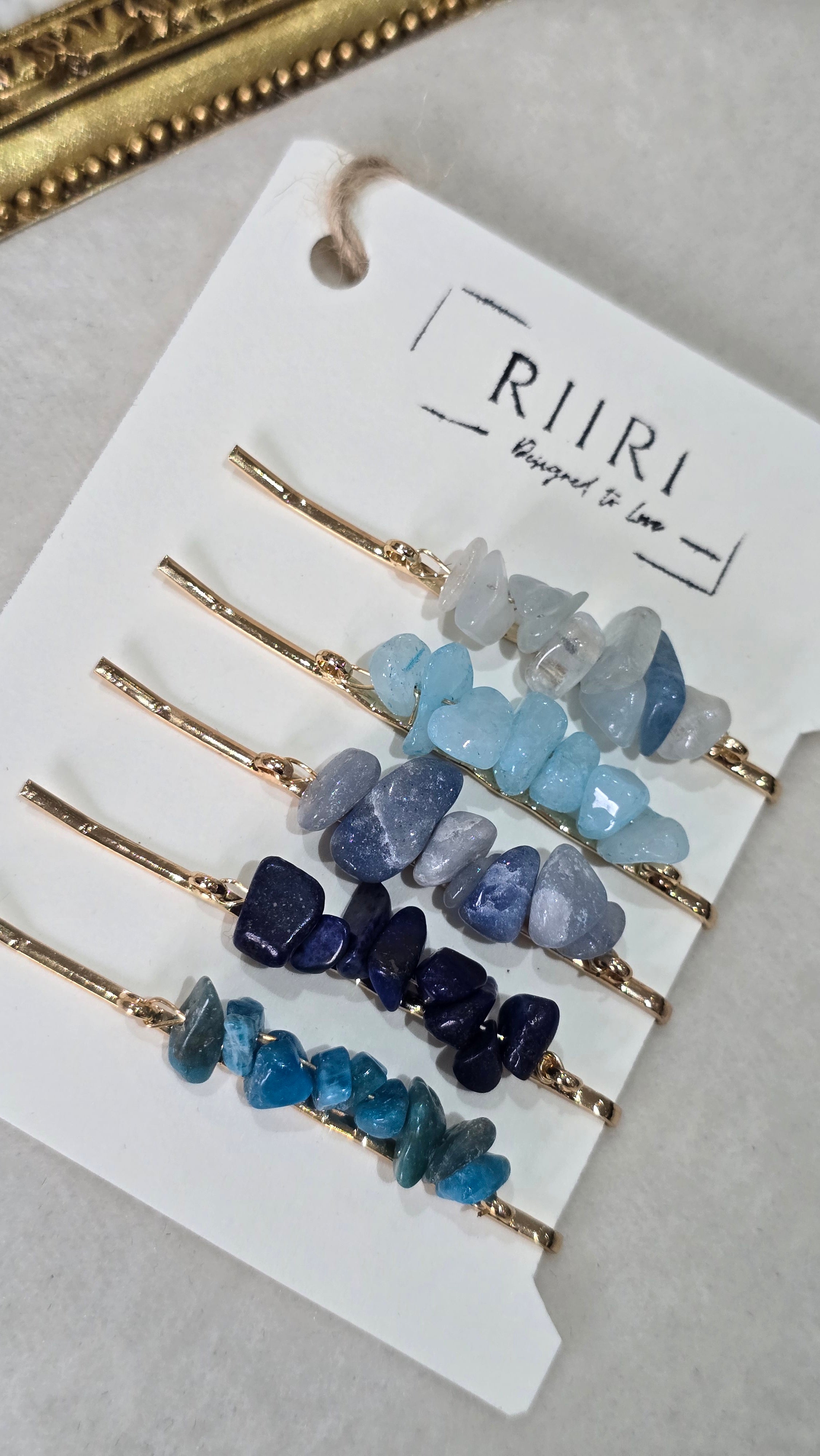 Natural Crystal Hair Clip Set