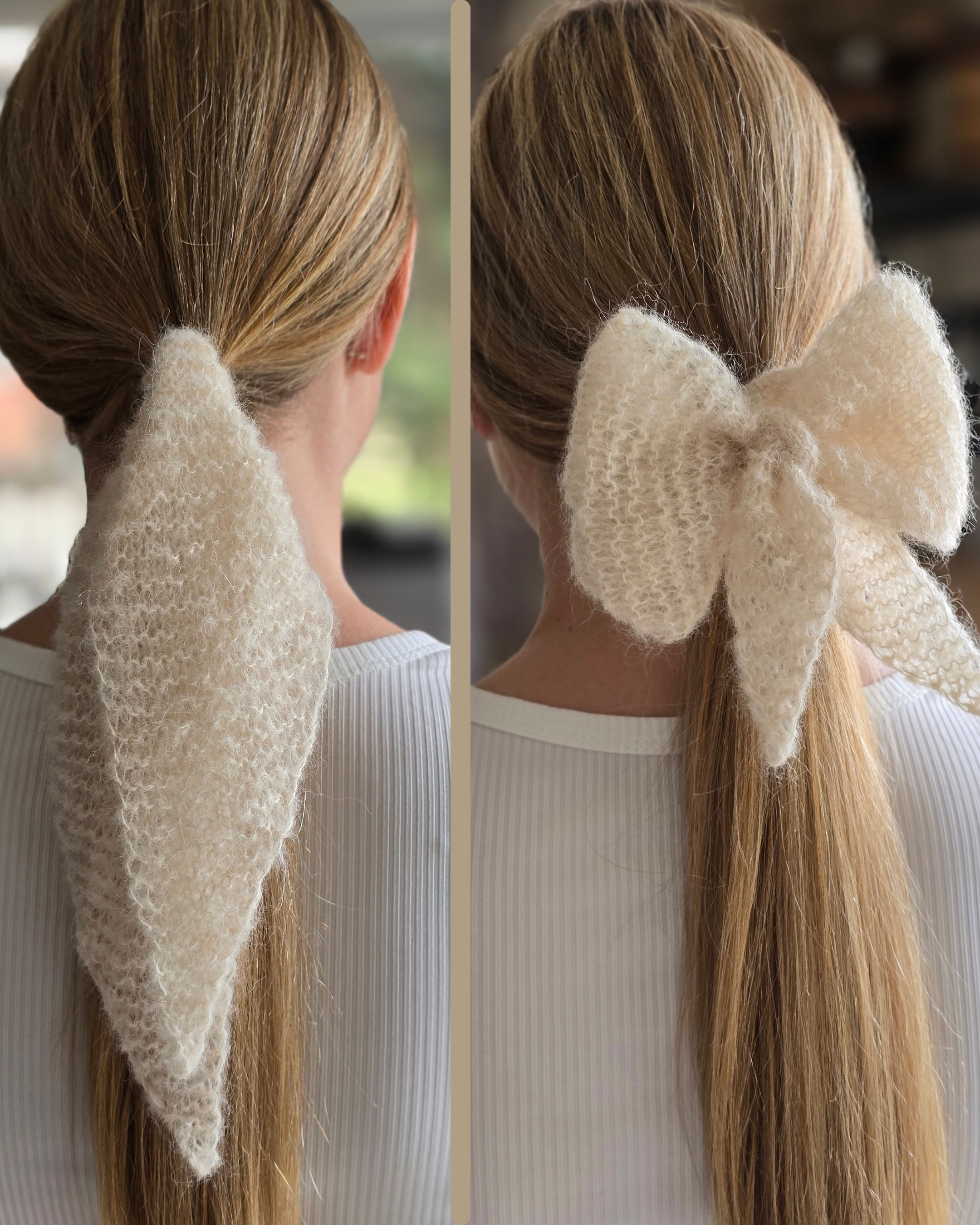 “Angel Wings” – Handmade Alpaca Silk Hair Accessory (2-in-1 Convertible Bow & Tie)