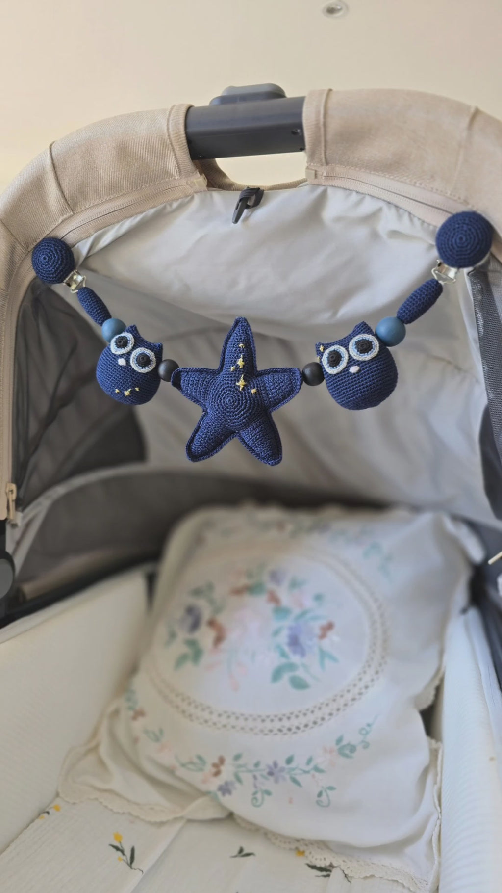 Baby Gift Set 'Magical Night' - Baby Pram Accessory, Dummy Pacifier Clip Owl